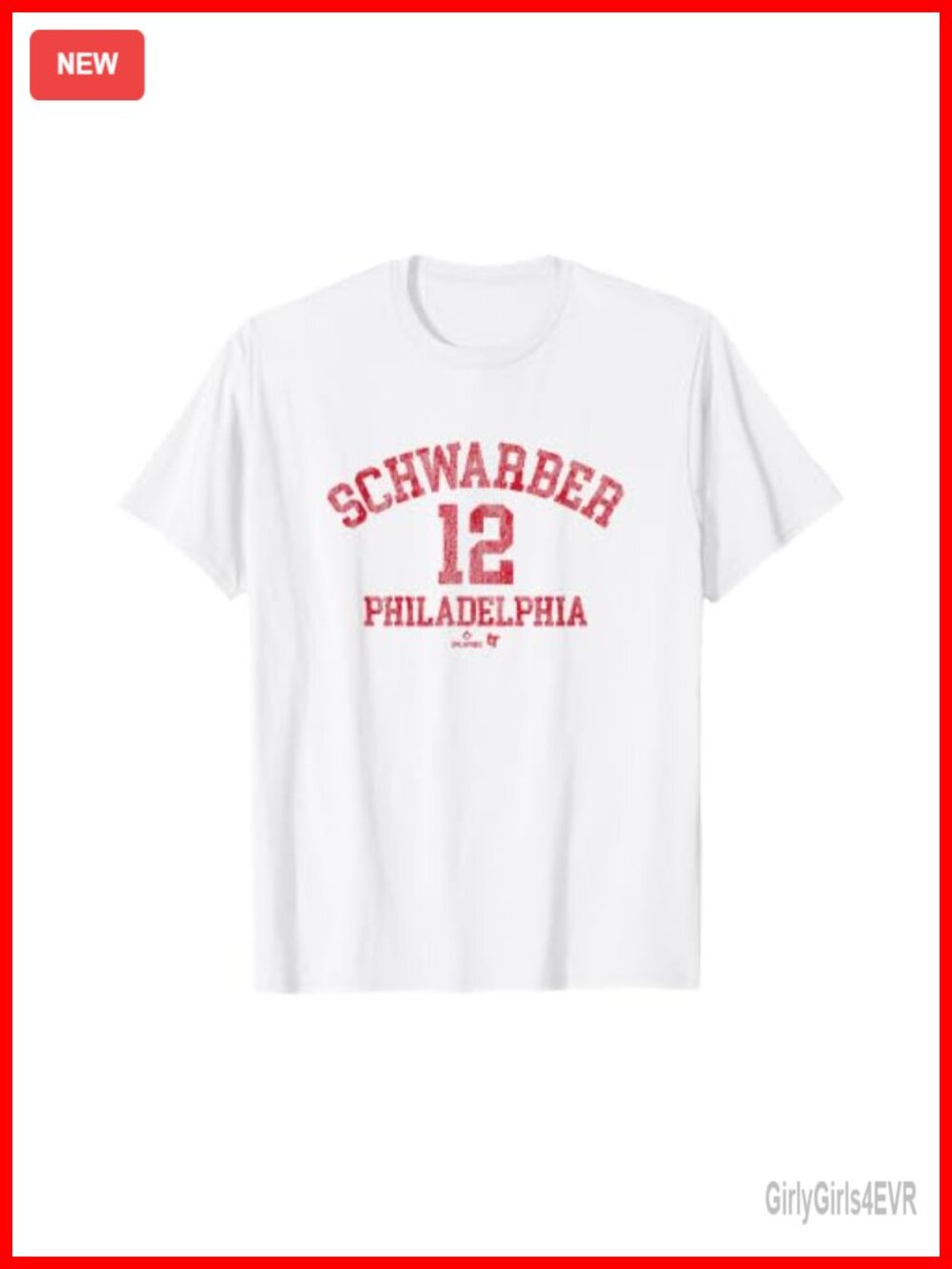 Philadelphia Baseball Graphic Tee Kyle Schwarber Slim Fit Cotton